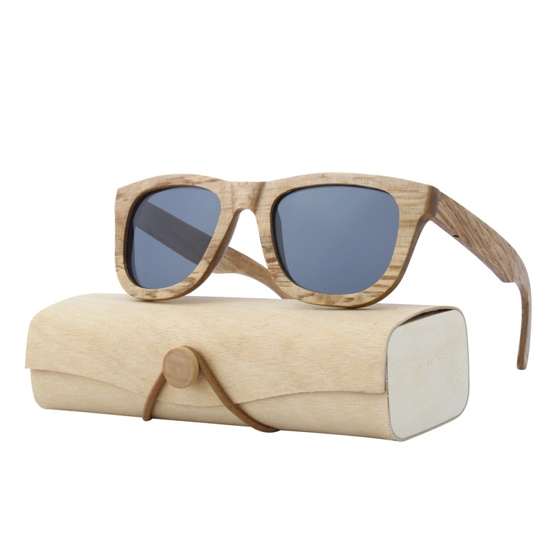EUGENIA In stock high quality real wooden frame sunglasses with same color wooden round sunglasses case 1