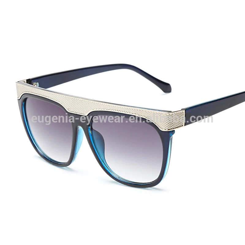 EUGENIA special design recycled plasticvintage flat top artframe lens sunglasses UV400 1