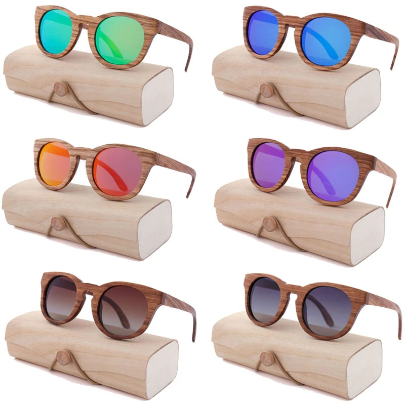 EUGENIA best quality customized lens color bamboo sunglasses with case 1