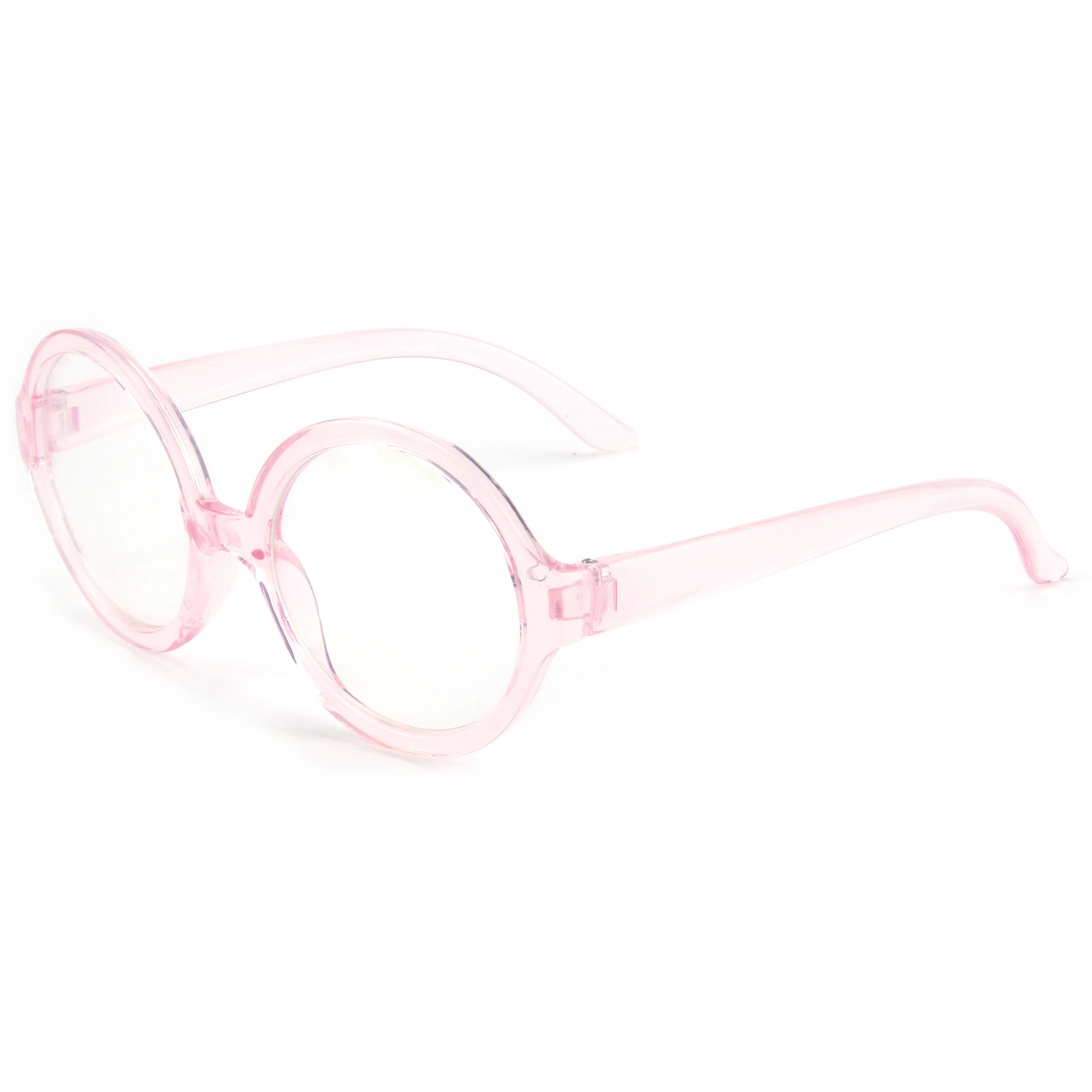 EUGENIA OEM Pink Transparent Design Fashion Plastic Women Round Eyeglasses Frames 1