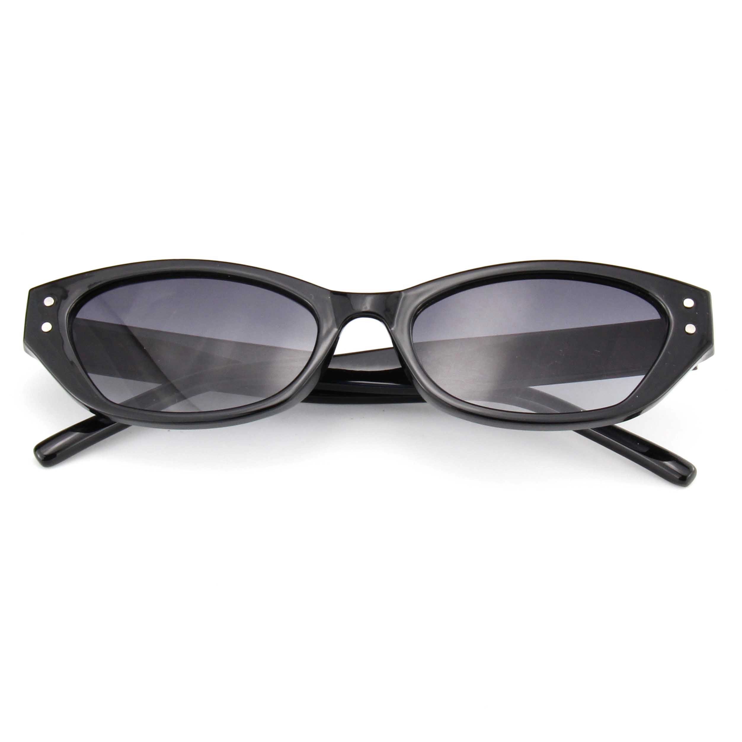 EUGENIA Small Frame Black Cat Eye Shape Diamond Shining Women Sunglasses 1