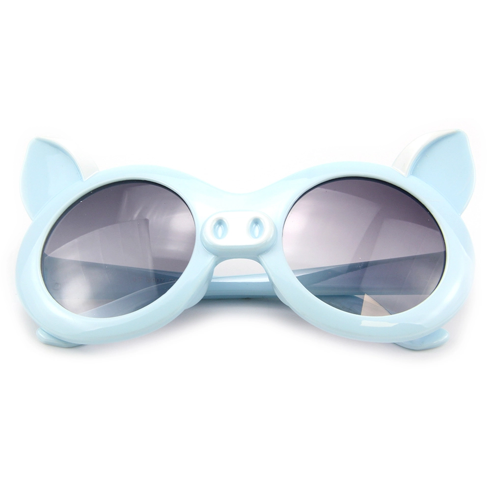 EUGENIA2021 Special Shape Cute Pig Blue UV Protection Kids Sun Glasses 1