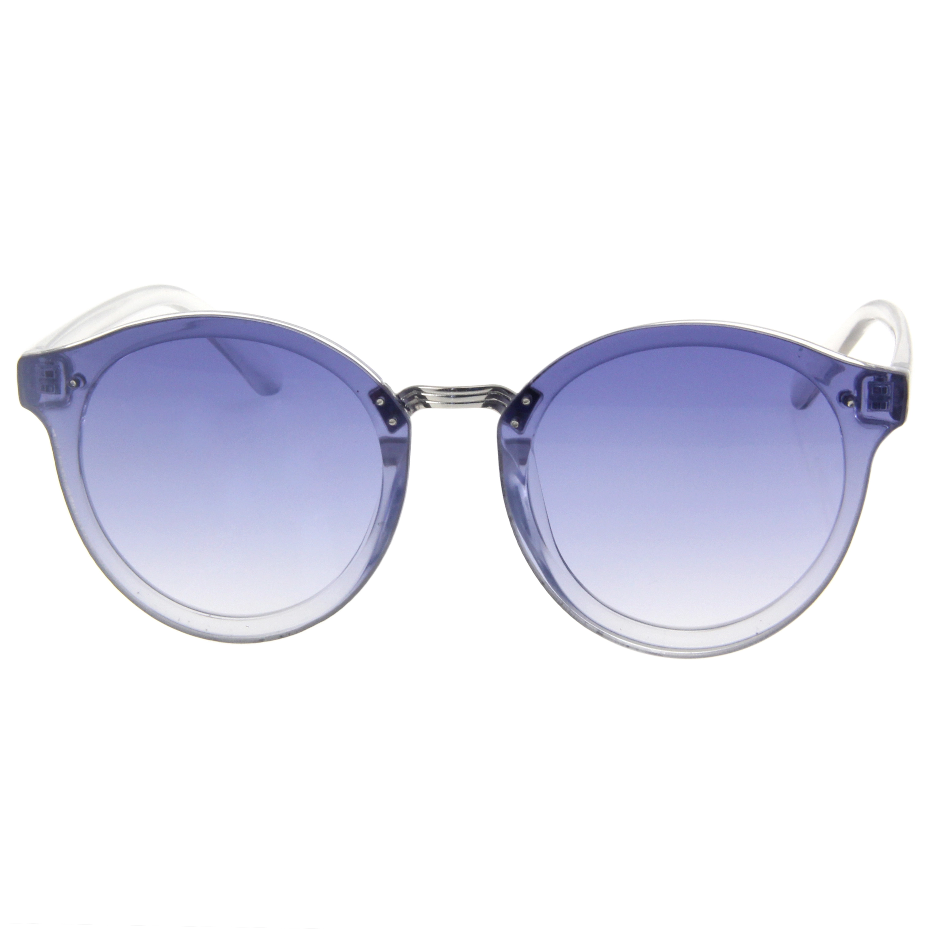 EUGENIA Sky Colour Plastic Frame Gradient WIth UV400 Round Sunglasses 1