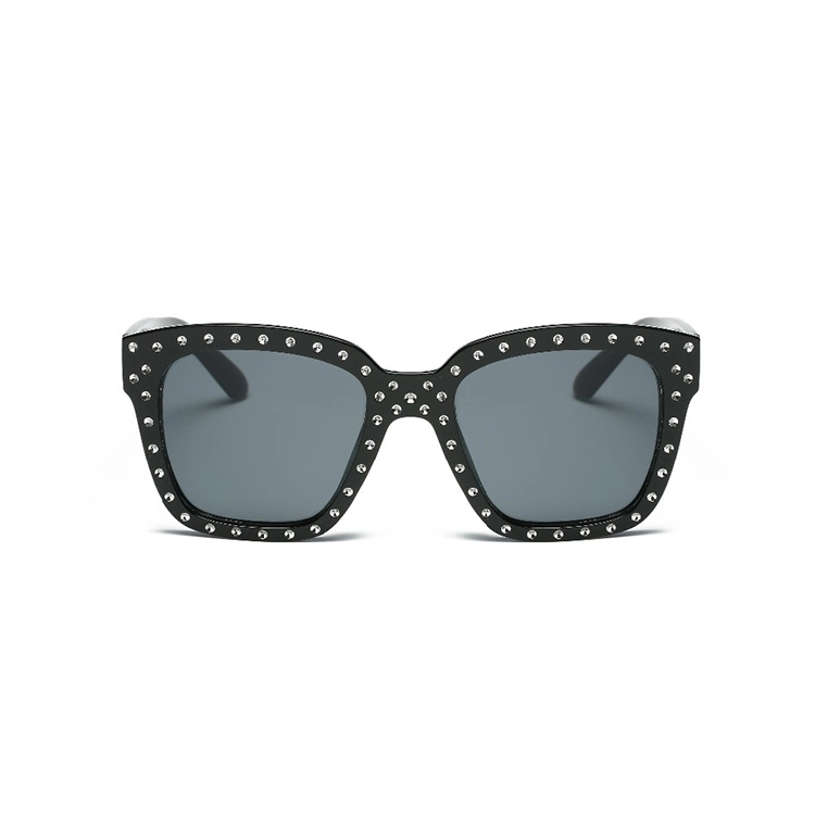 EUGENIA Funk metal decorated pins sunglasses plastic sunglasses fashion unisex with metal pins 1