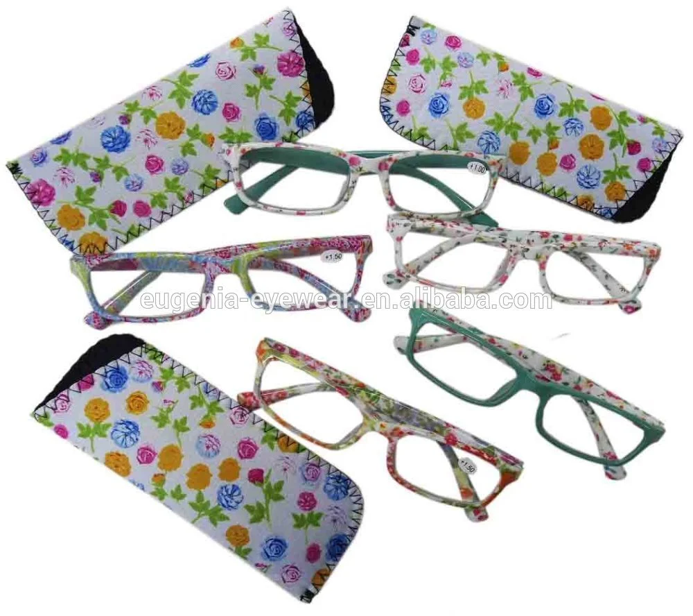 EUGENIA hot wholesale colorful reading glasses with pouch in display cheap reading glasses 1
