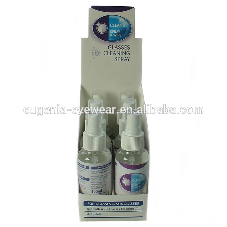 Chinese supplier 40ml glasses lens cleaning plastic bottle with spray in display 1