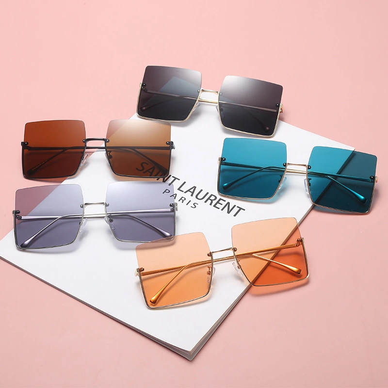EUGENIA 2021 Sun Glasses UV400 Low Moq Fashion Trendy Ladies Square Half Rim Frameless Men Women Sun glasses river Sunglasses 1