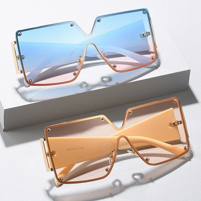 EUGENIA 2021, gran oferta, gafas de sol de gran tamaño de alta calidad para mujer, con logotipo personalizado, modernas, cuadradas, de una pieza, con montura grande 1