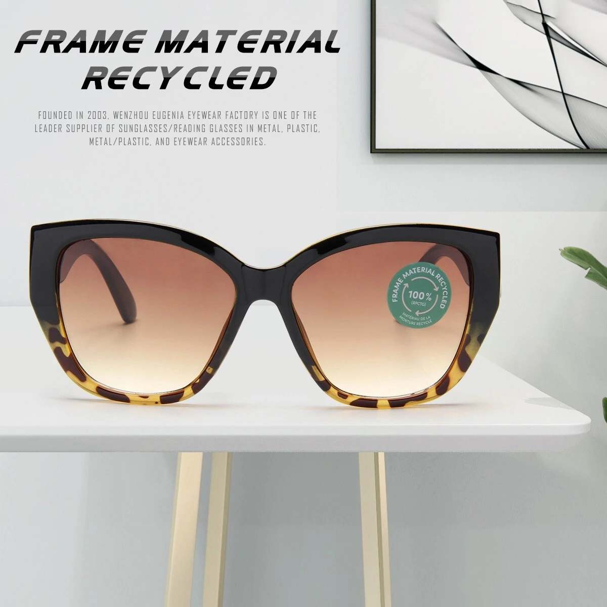 Eugenia eco-friendly recycled sunglasses marketing for recycle 2