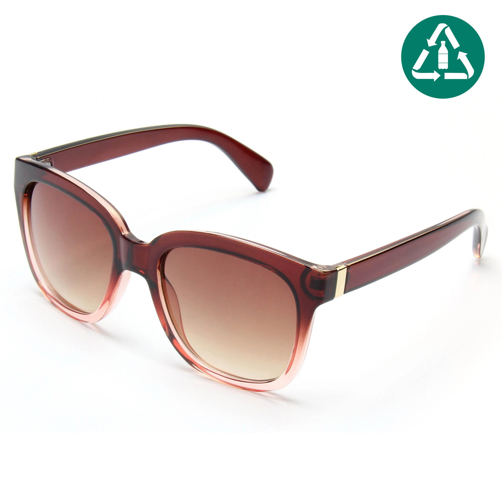 EUGENIA 2021 OEM Logo Fashionable Vintage Sun Glasses Recycled PC Frame Big Frames Sunglasses 1