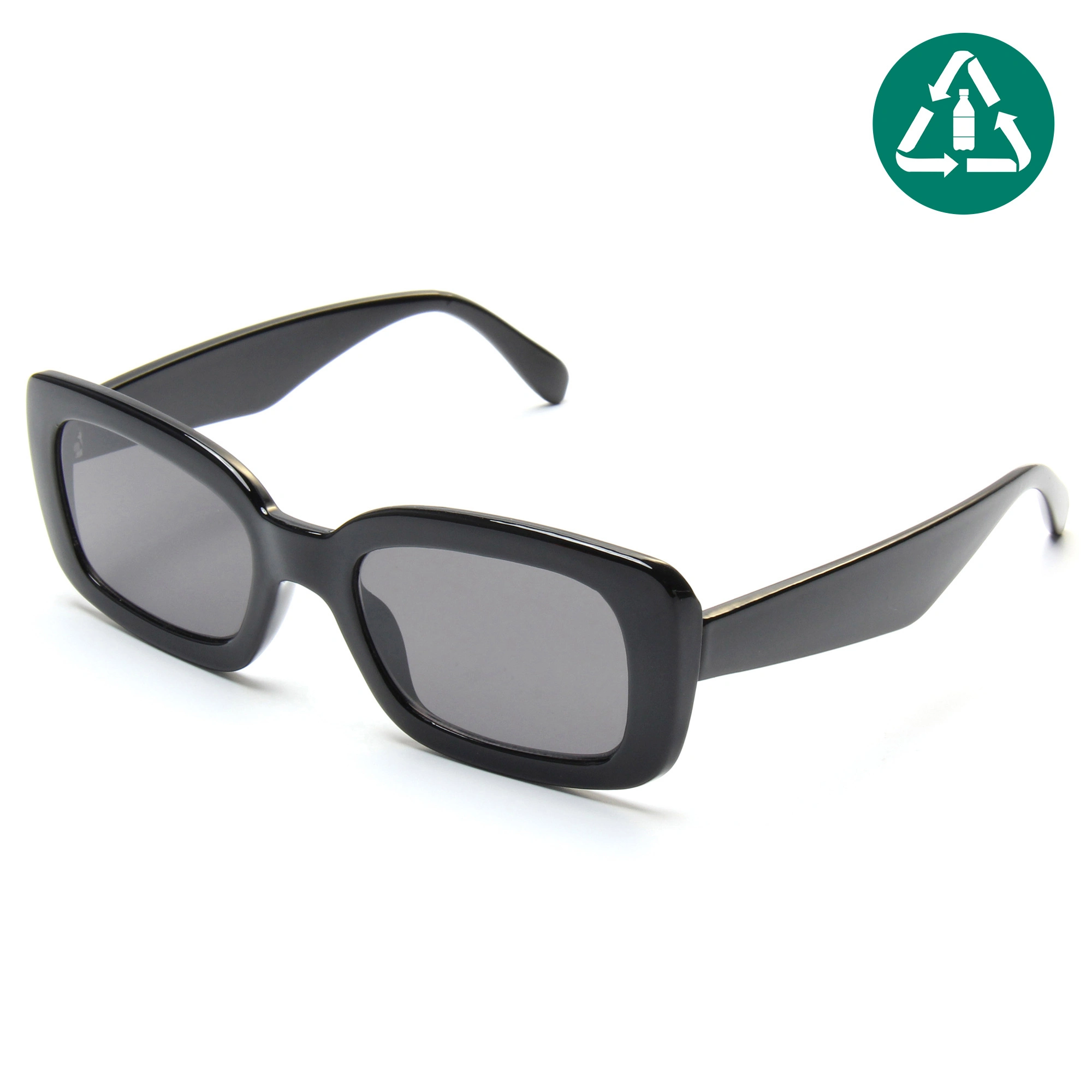 EUGENIA 2021 New Recycled Sunglasses Black Square Fashion UV400 Custom Logo PC Sun Glasses 1