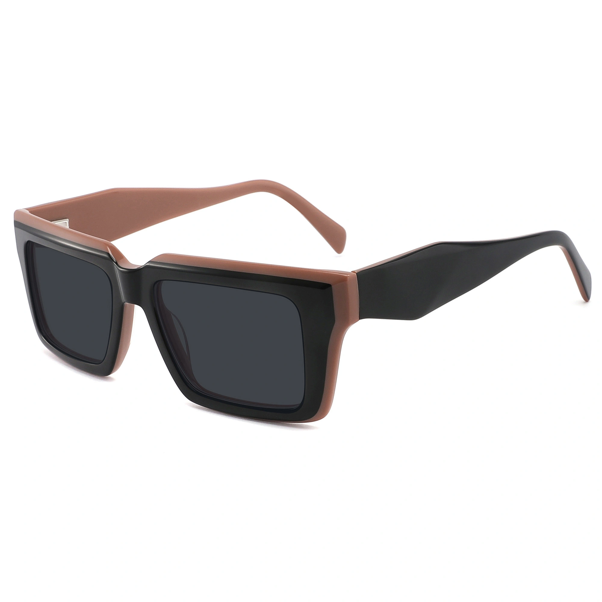 Fashion Acetate Sunglasses For Women Wholesale Outdoor Travel TAC Lens Fancy Polygon Black Frame Male Sunglasses 1