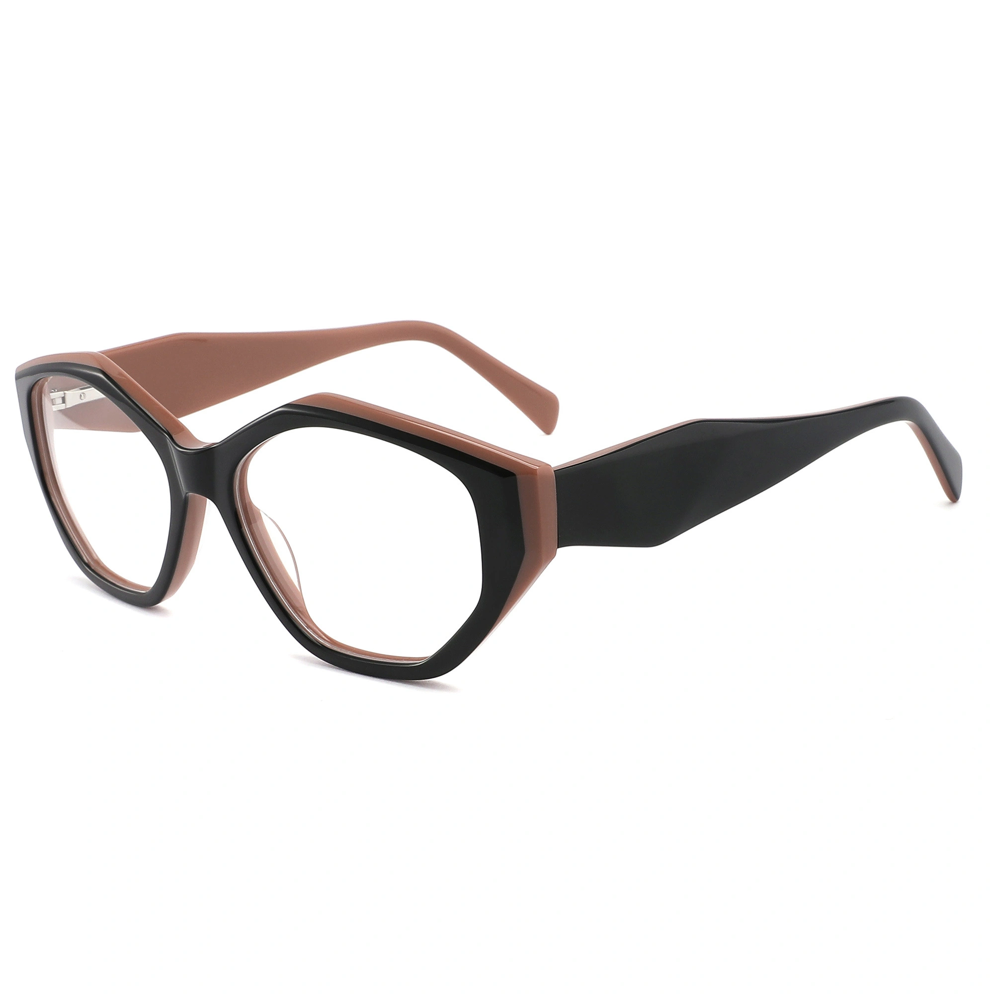 China Wholesale Optical Eyeglasses Frame Tortoiseshell Fancy Polygon Female Acetate Optical Frame Drop Shipping 1