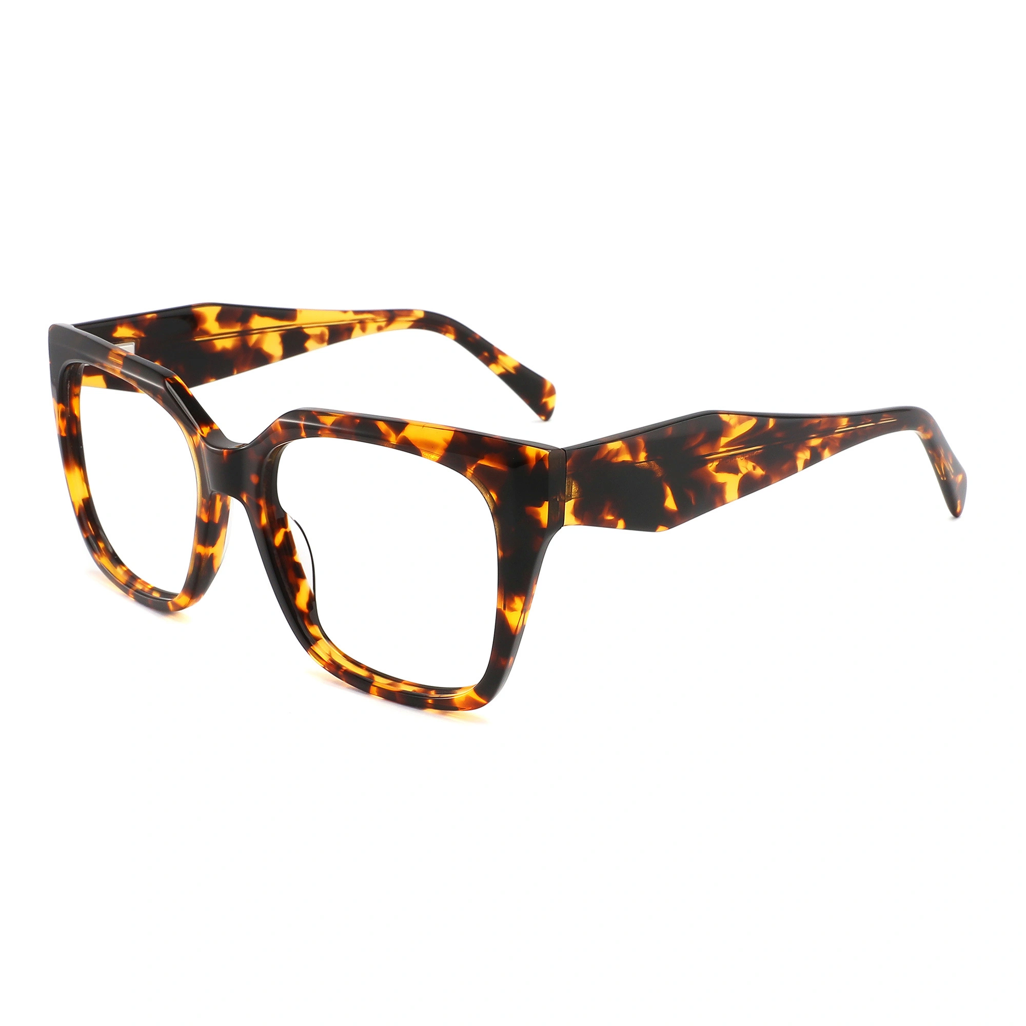 Trendy Acetate Optical Frame Wholesale Designer Fashion Tortoiseshell Frame AC Lens Women Fancy Polygon Glasses Made In China 1