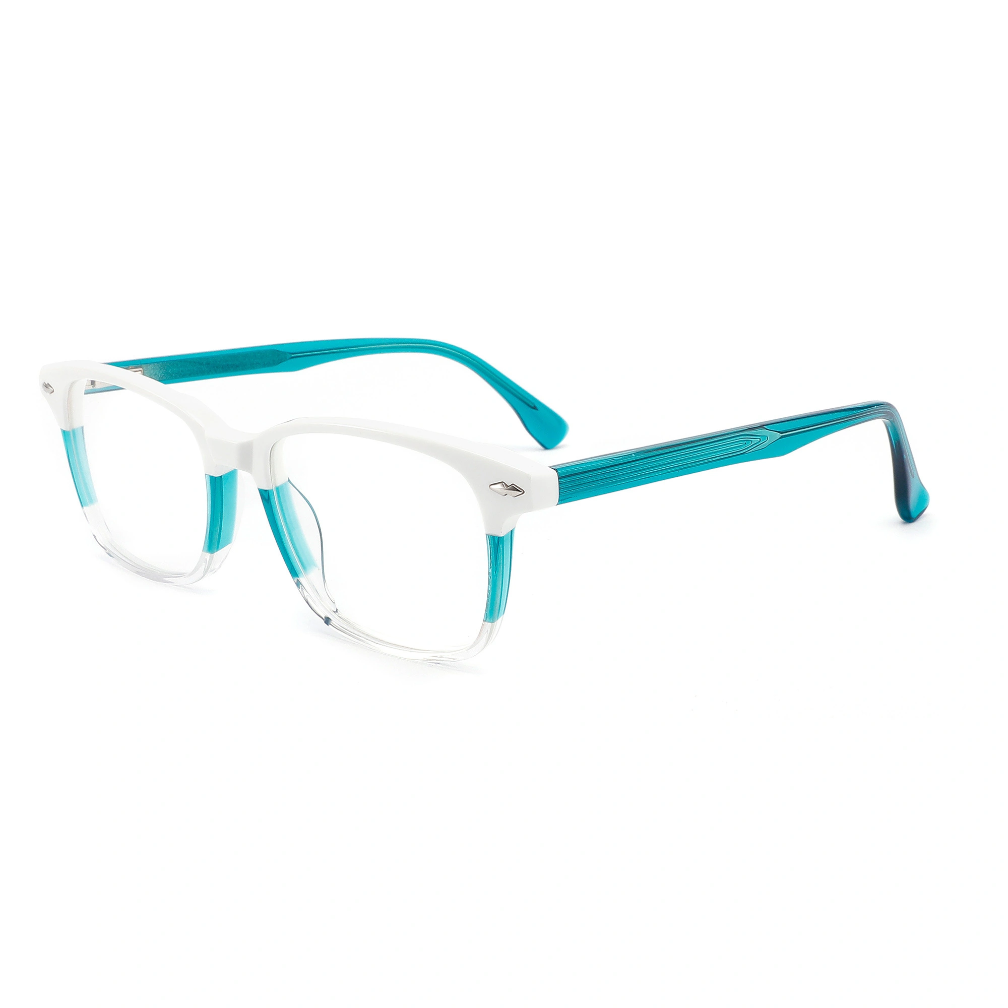 Rivet Decoration Female Acetate Optical Frame Trendy Wholesale Designer Women AC Lens Eyewear Glasses Made In China 1