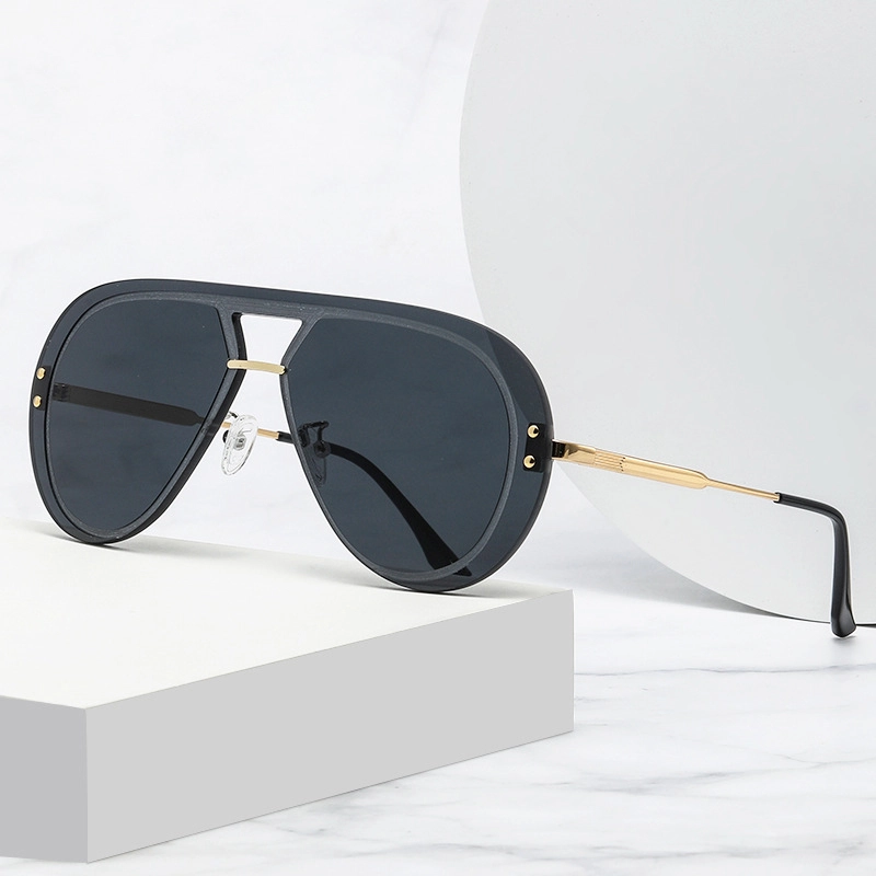 Fashion Men'S One-Piece Frameless Sunglasses Outdoor Driving Classic Toad Mirror 1