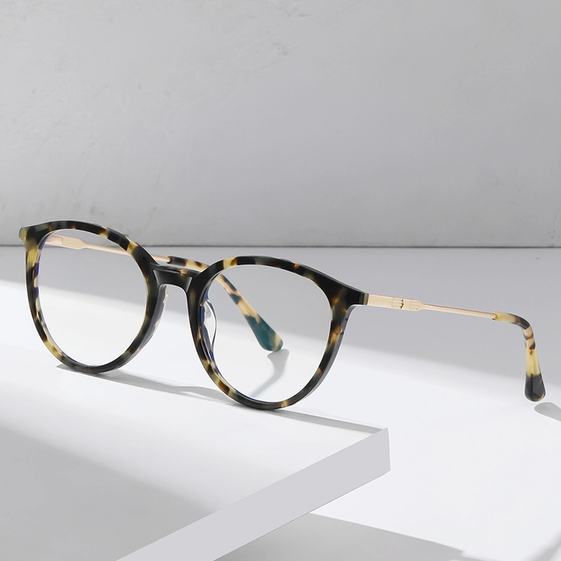 2023 New Style Acetate European And American Retro Metal Spring Hinge Anti-Blue Light Glasses 1