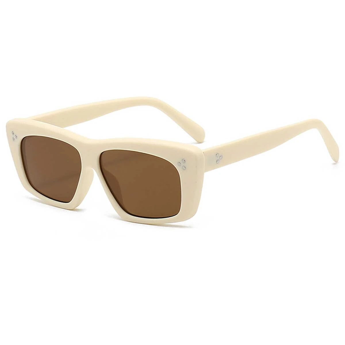 S27007 Rectangular Frames Exquisite Eye Cat Chunky Temples Embellished Designer Sunglasses 1