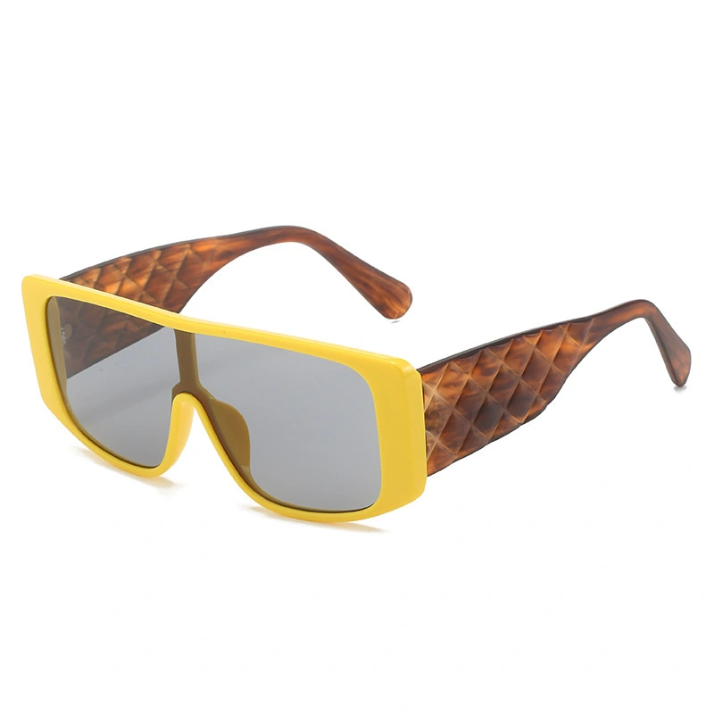 S27015 Luxury Oversized Square Frame Fashionable Punk Sun Glasses for Ladies One Piece Lens Sunglasses Women 1