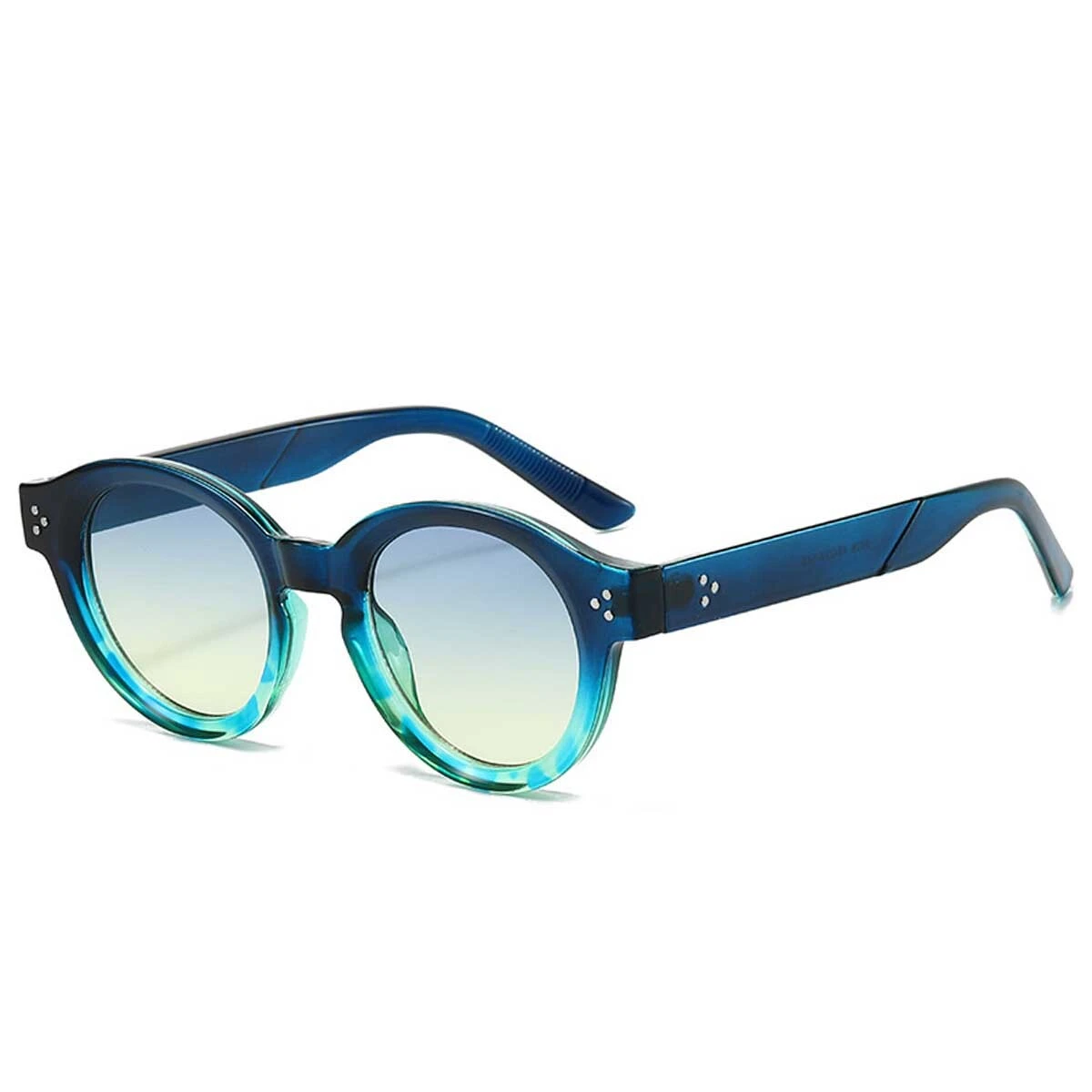 S27017 Customized China Colorful Black Frame Sunglasses Unisex Round Design Custom Sunglasses 1