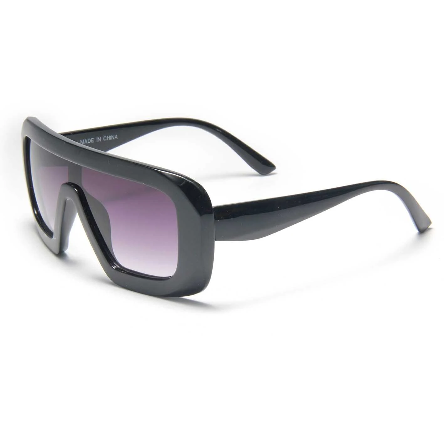 S28019 Vintage One Piece Black Sunglasses For Women New Fashion Oversized Square Frames Sun Glasses Female Elegant Shades 1