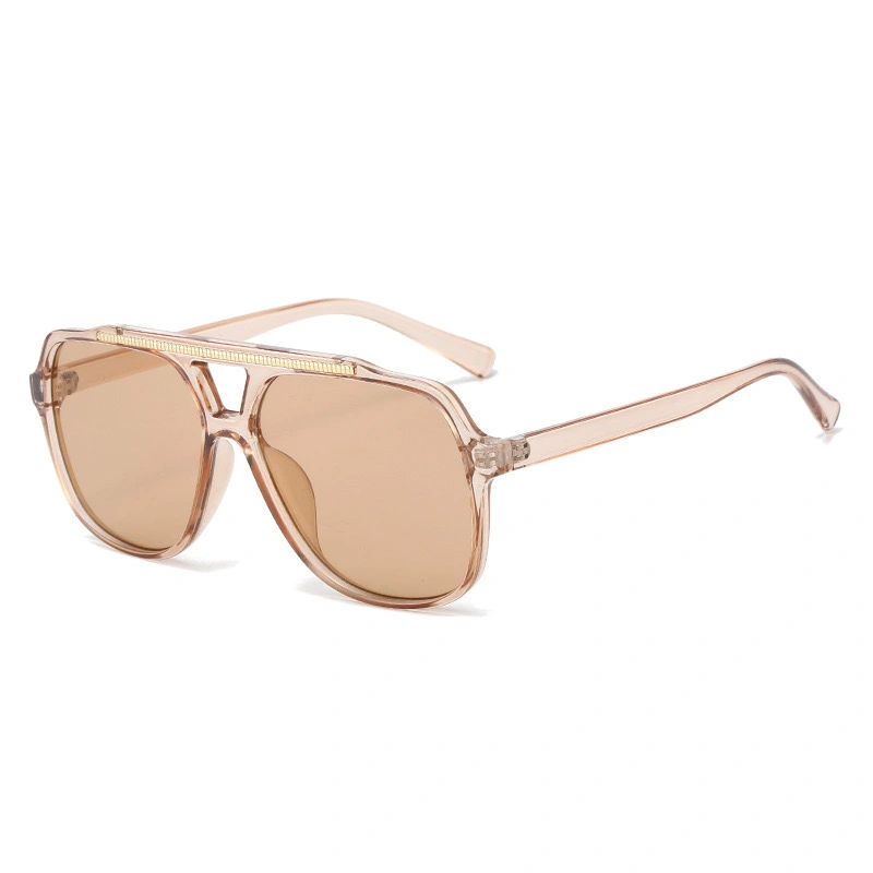 S78059 Gafas de sol cuadradas de gran tamaño para hombre y mujer, diseño de marca, color beige, venta al por mayor, con logotipo personalizado 1