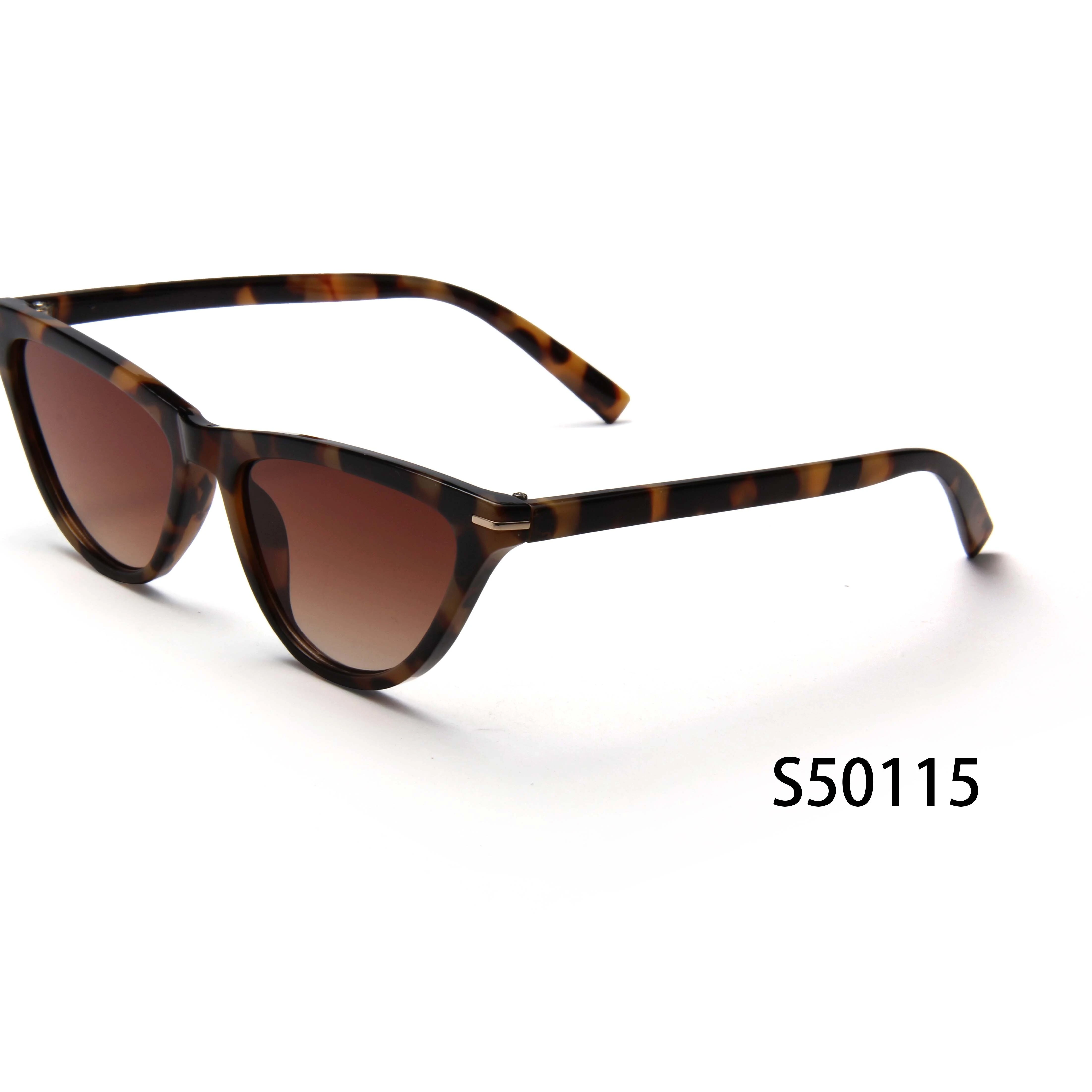 S50115 New Design Sunglasses Cat Eye Cut Frames Shades High Quality Acetate Sunglasses For Men And Women 1