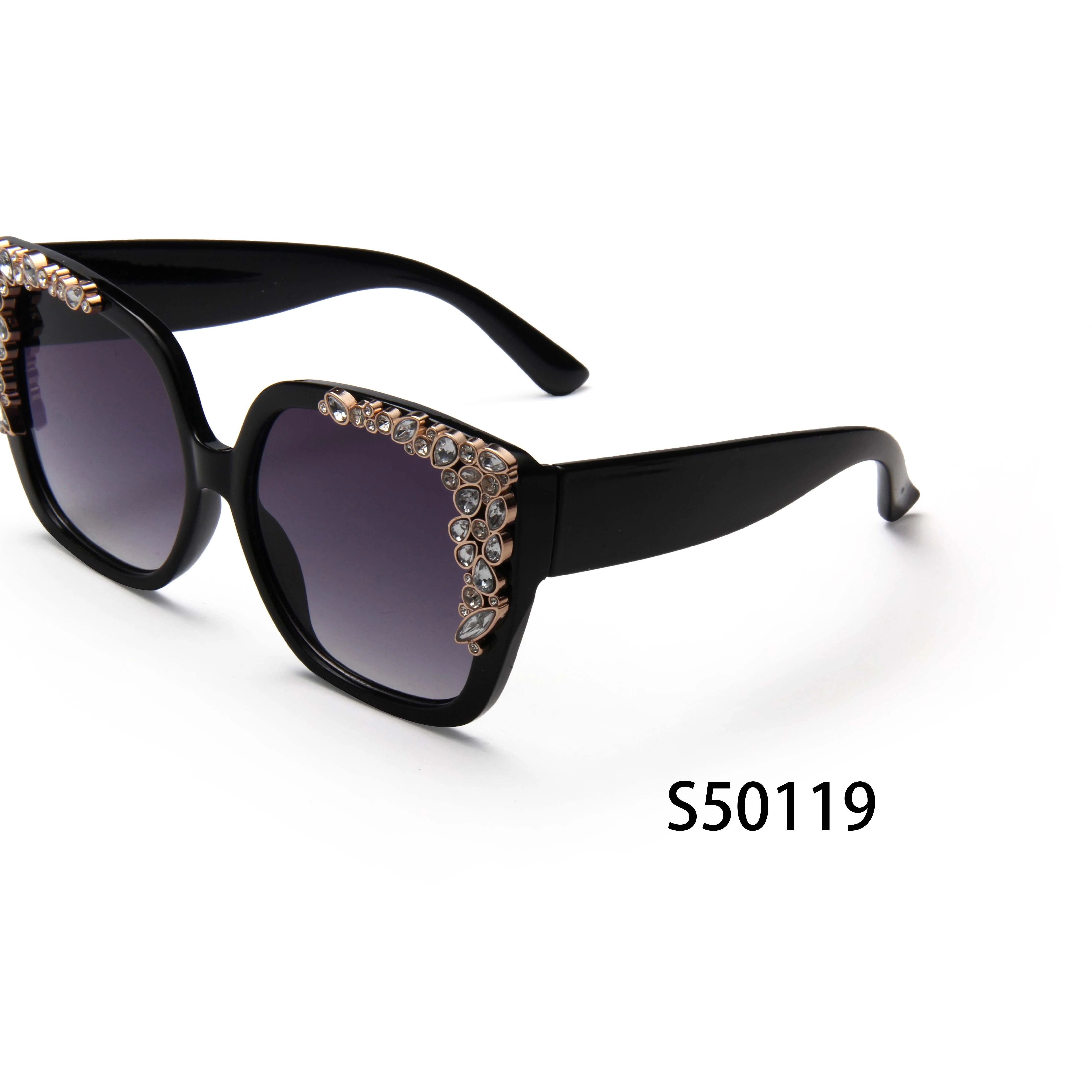 S50119 2024 Fashion Custom Logo Diamond Rimmed High Quality Designer Cat Eye Sun Glasses Sunglasses Diamond Sunglasses Women 1