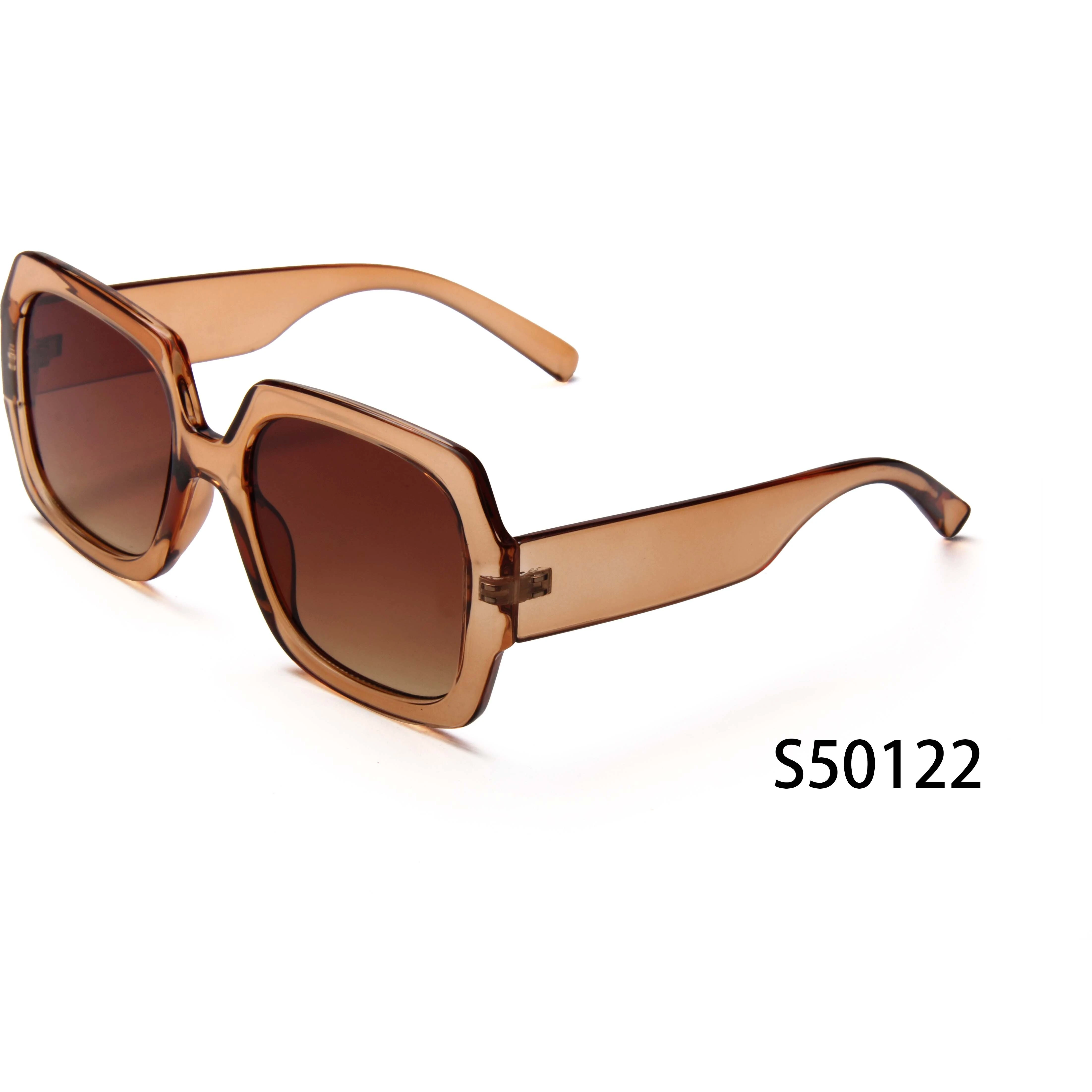 S50122 Vintage Oversized Square Sunglasses For Women Fashion Luxury Brand Alloy Black Brown Sun Glasses Female Elegant Big Shades Men 1