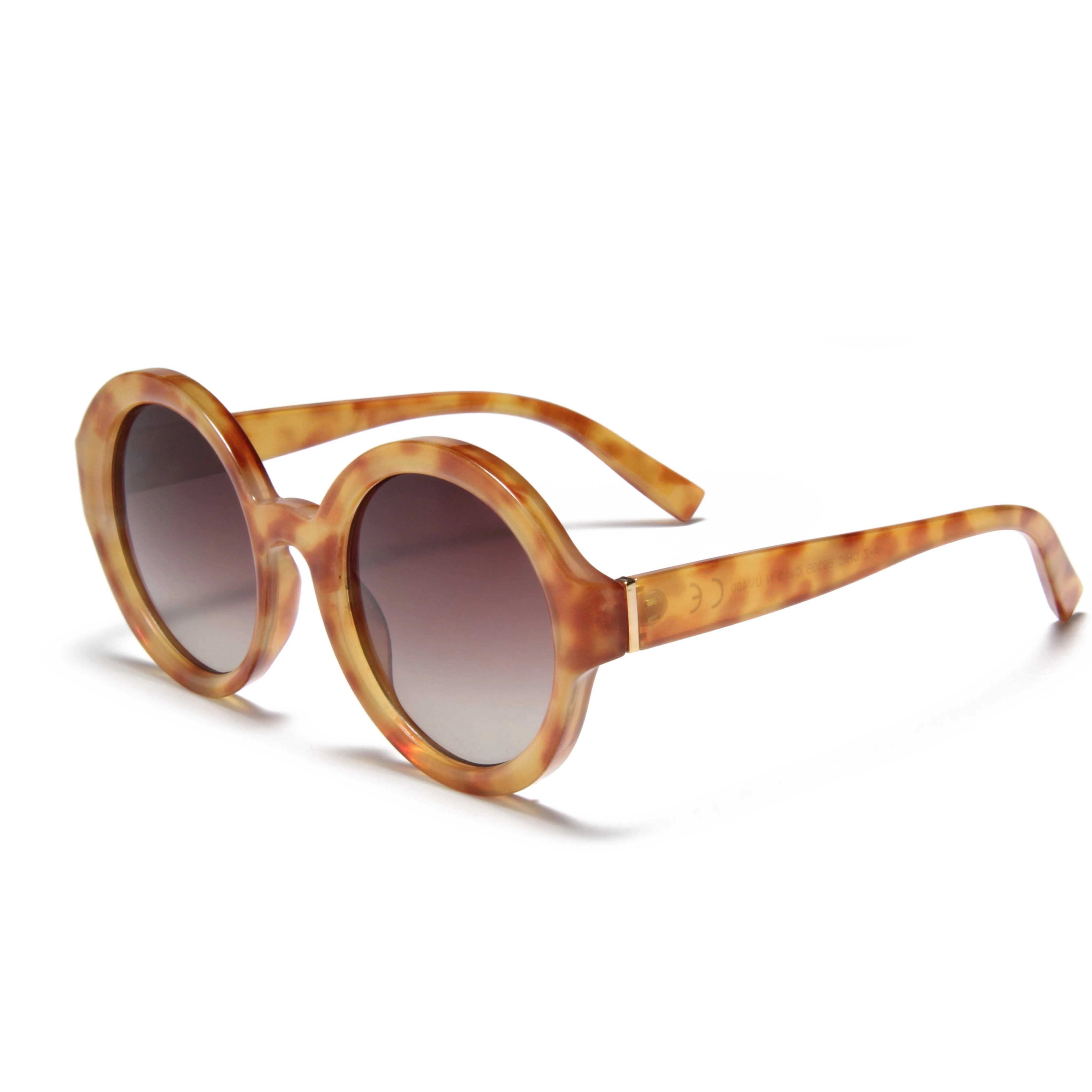 S14145 New 2024 Round Sunglasses Tortoiseshell Frame uv400 New Style Fashion Seamlessly Sun Glasses 1