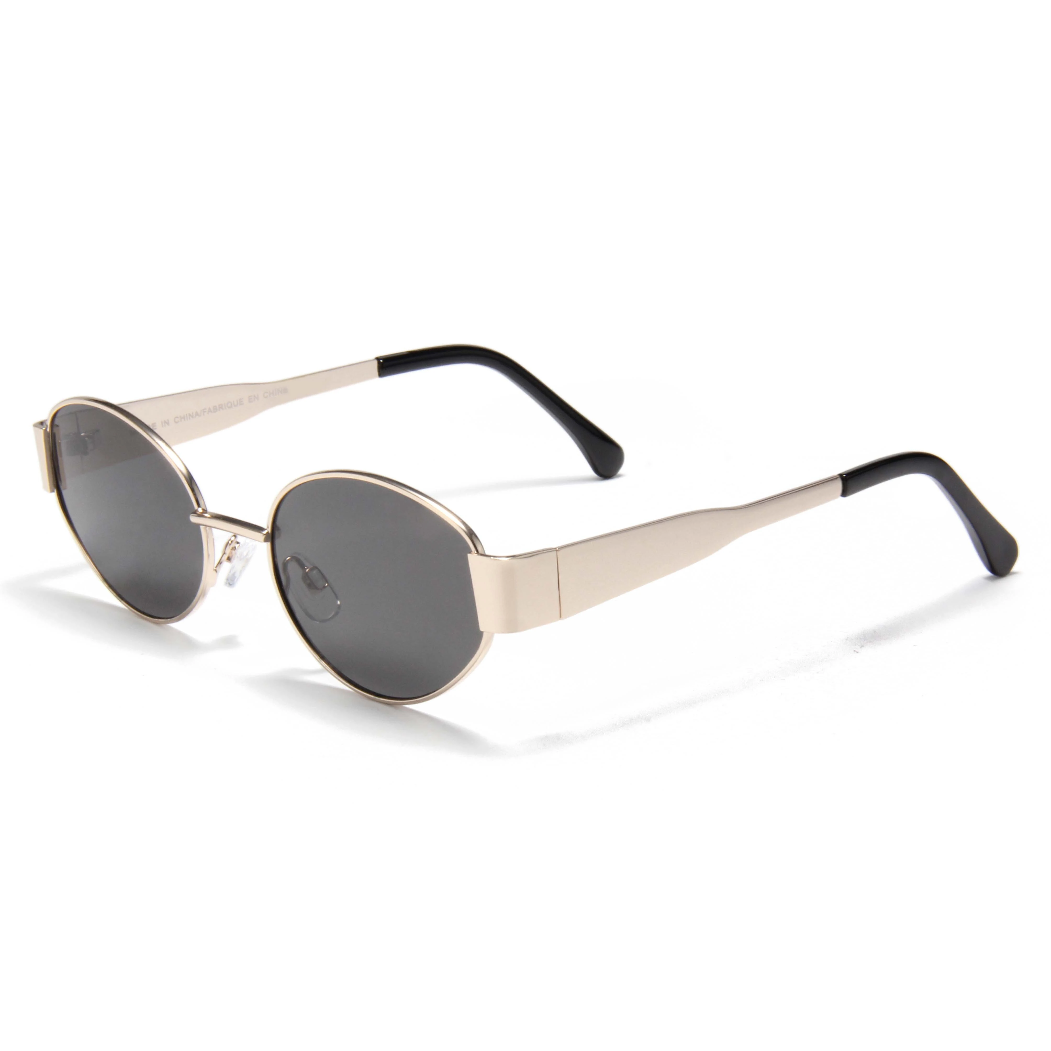 S59037 2024 Sleek Silver Frame Sunglasses Retro Cat Eye Round Metal Steampunk Sunglasses 1