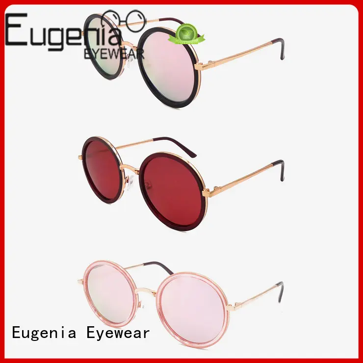 Eugenia stainless steel round frame sunglasses customized best factory price 1