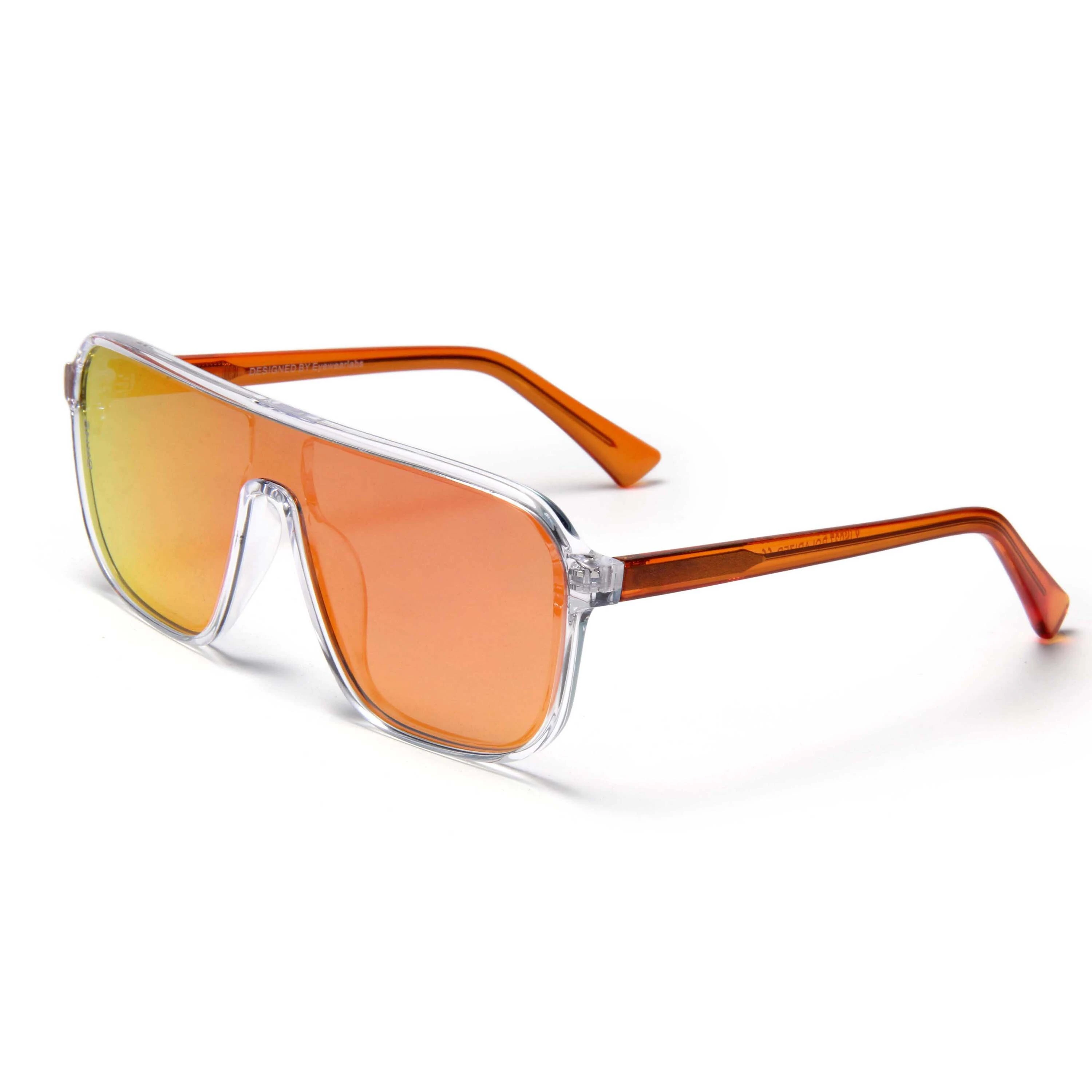 S80016 Transparent and Orange Gradient Sunglasses High Quality Trendy 2025 One Piece Len Custom Logo UV400 Oversized Shades Wholesale Designer Luxury Ladies Shades Sunglasses 1