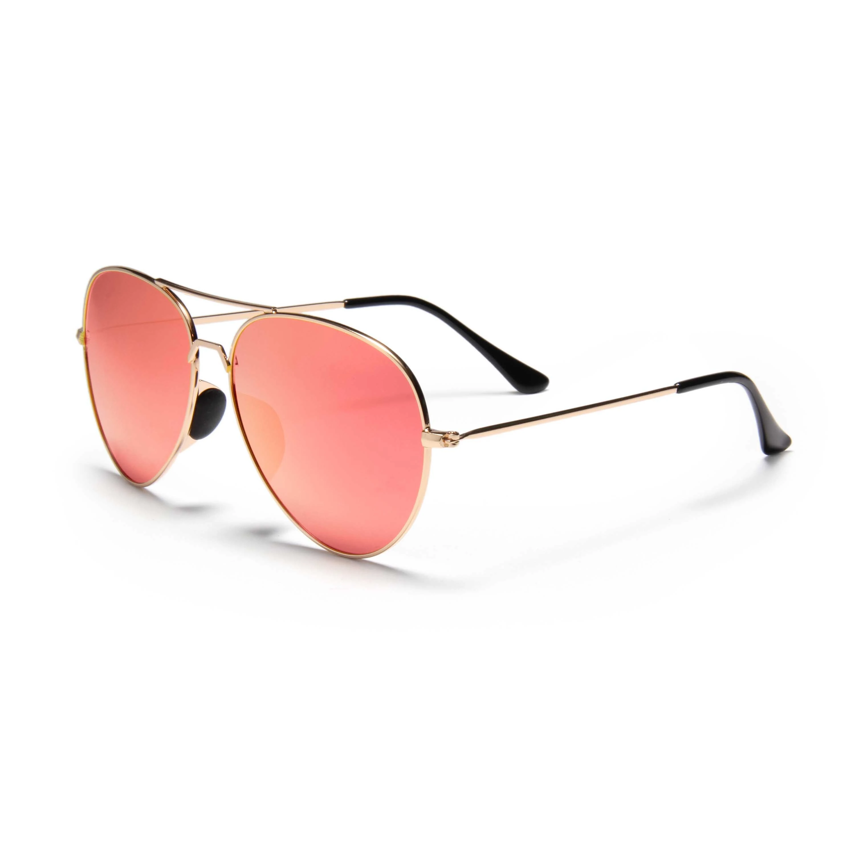 YJ361 Rose Gold Unisex Gold Frame Classic Aviator Metal Sunglasses Double Bridge Vintage Style Custom Logo Glass Lenses Fashionable Sun Glasses 1