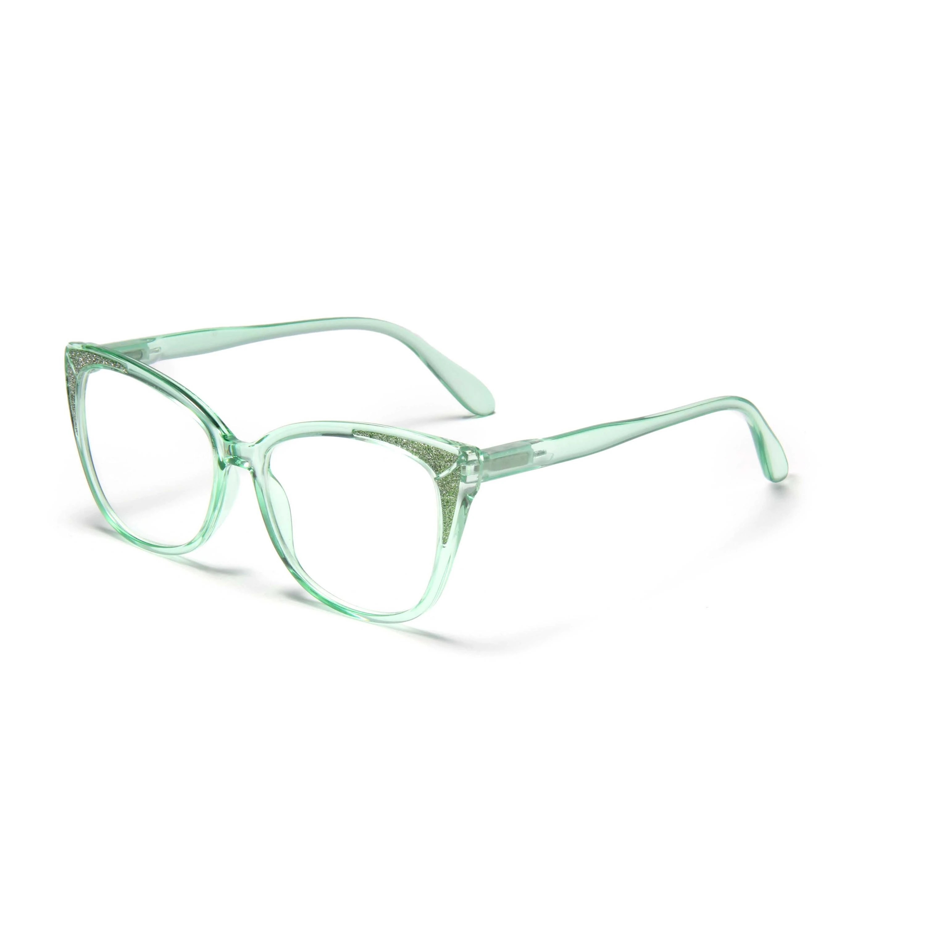 B32011 Chic and Sparkling Mint Green Cat-Eye Eyeglasses Eyewear Custom Optical Frames Plastic Women Eye Anti Blue Light Glasses for Reading Blue Light Blocking Glasses 1
