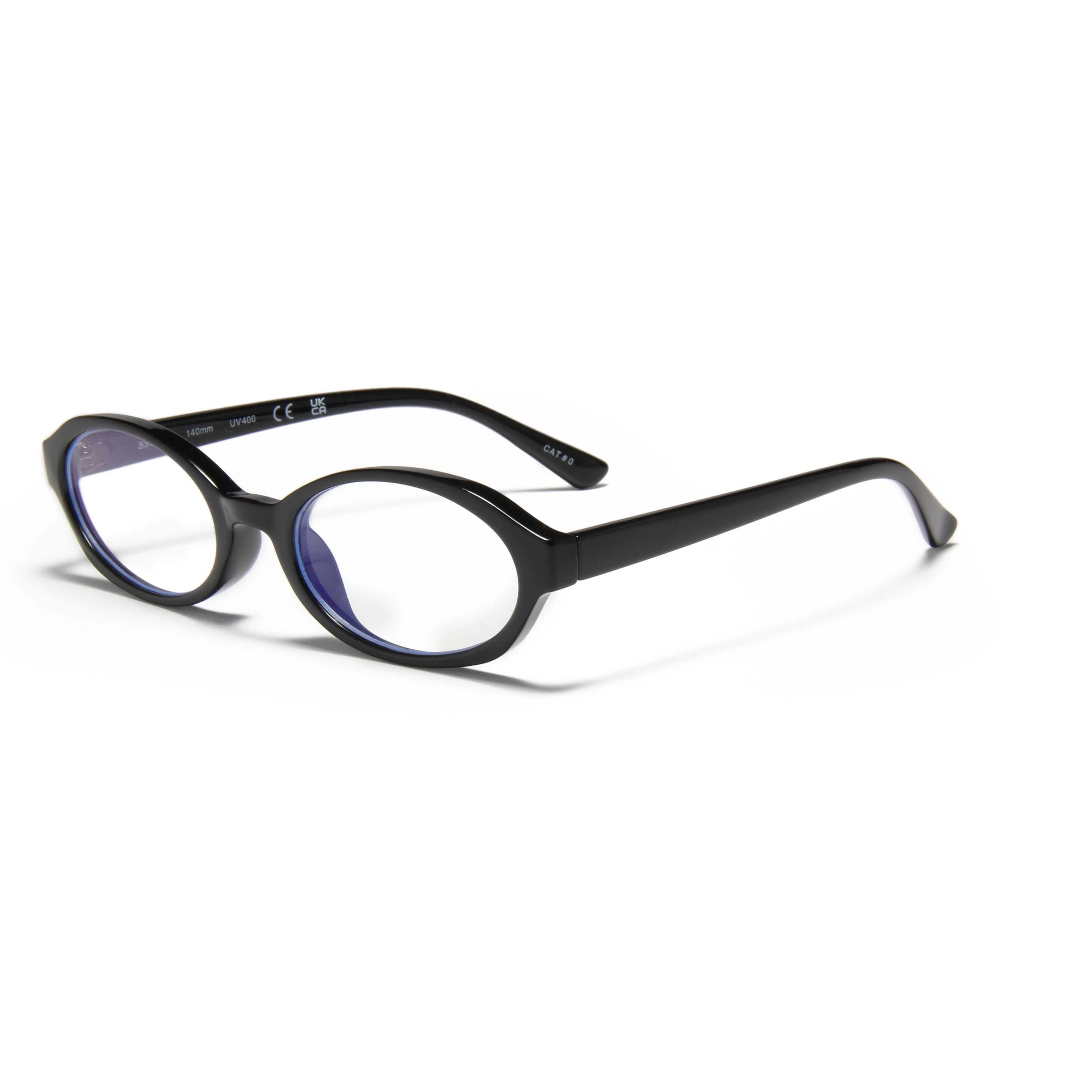 B77007 Элегантные и классические черные овальные очки SuperHot Eyewear Retro Vintage Маленькие круглые оптические рамы Синие светлополоки для компьютерных стаканов 1