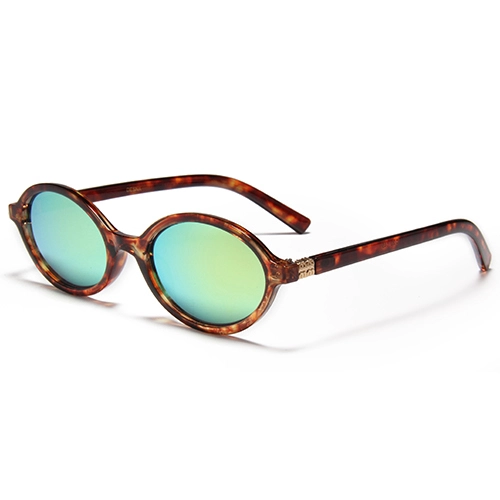 S21129 Protection Sunglasses Small Frame Custom Shades UV400 Retro Round Frame Mens Sunglasses Black Lens Trendy Designer Sunglasses 1