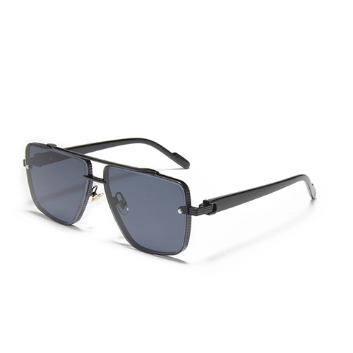 S27072 Trendy Metal Square Sunglasses Custom Logo Metal Shades Sun Glasses Women Men Sunglasses 1