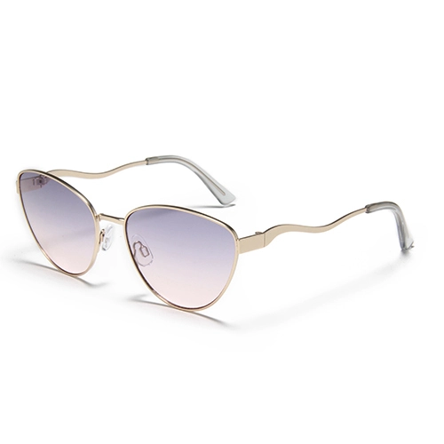 S60170 Gafas de sol de lujo con personalidad para mujer, montura completa de metal, montura de ojo de gato vintage, metal rosa, nueva moda 2025 1