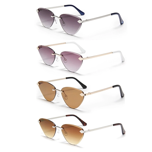 S60201 Sun Glasses Rimless Metal Gold Sunglasses Women Luxury Brand High Quality Vintage Beach Accessory 1