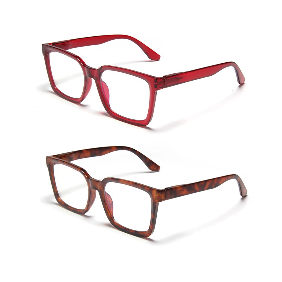 B25004 Stylish Square Frame Red PC Glasses with UV400 Protection-High Quality Trendy Eyewear for Daily & Office Use 1
