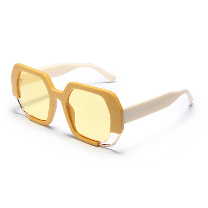 S27086 Retro - Inspired Geometric Square Sunglasses - Unique Oversized UV400 Eyewear, Artistic Frame, Ideal for Fashion - Forward Individuals 1