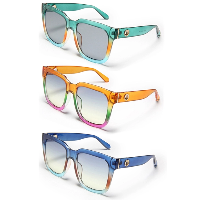 S27081 Colorful Oversized Square Sunglasses - Vibrant Trendy UV Protection Glasses, Gradient Hues, UV Protection Trendy Sunglasses 1