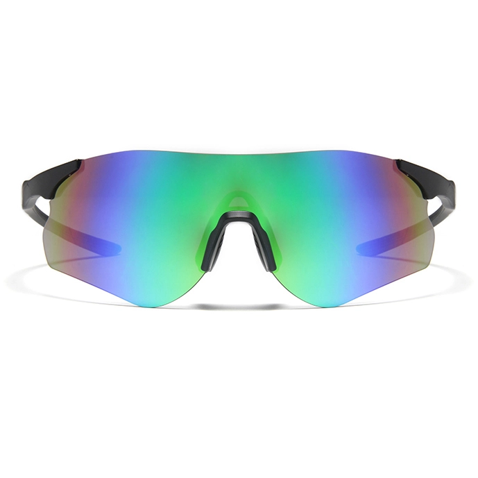 S87088 Aviator - Style Shield Sunglasses - Blue Mirrored Lenses, Clear Frame, UV Protection, Sleek & Modern for Daily Wear 1