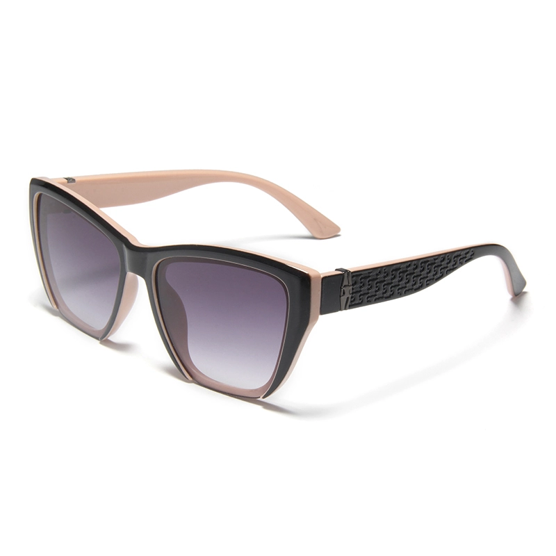 S84066 Gafas de sol de ojo de gato extragrandes para mujer con detalles estampados en las patillas, gafas de sol clásicas vintage para hombre, protección UV400 1