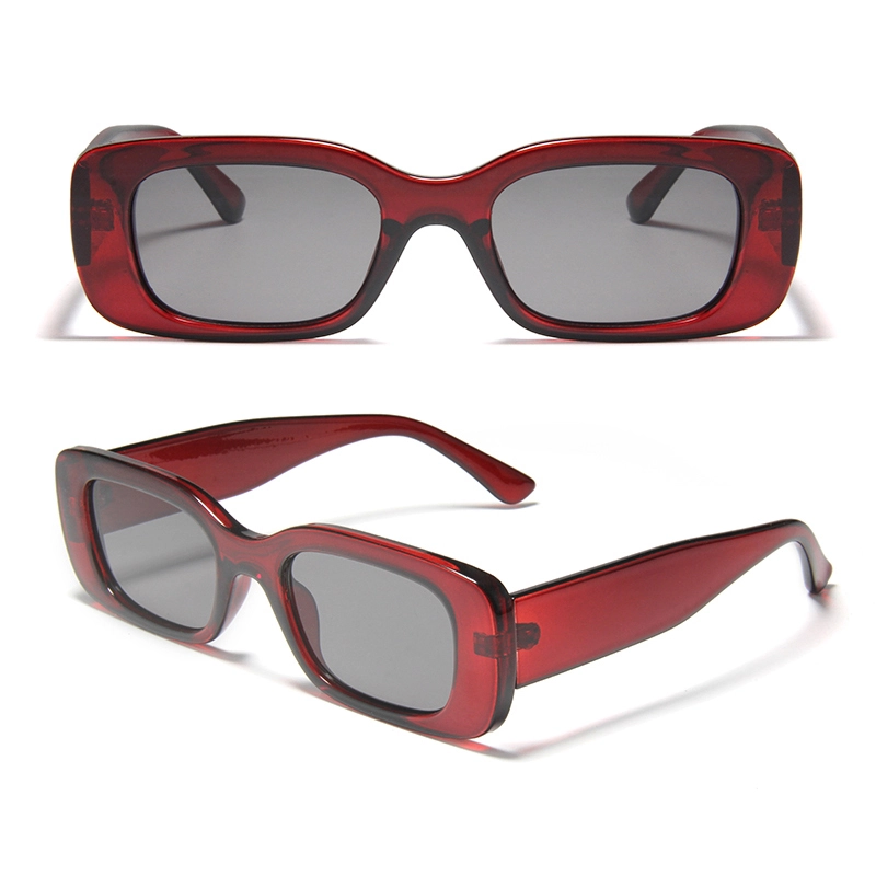 Gafas de sol S77324 de la nueva colección de verano, montura cuadrada gruesa roja, logotipo personalizado, diseño moderno y llamativo, protección UV400 para mujer. 1
