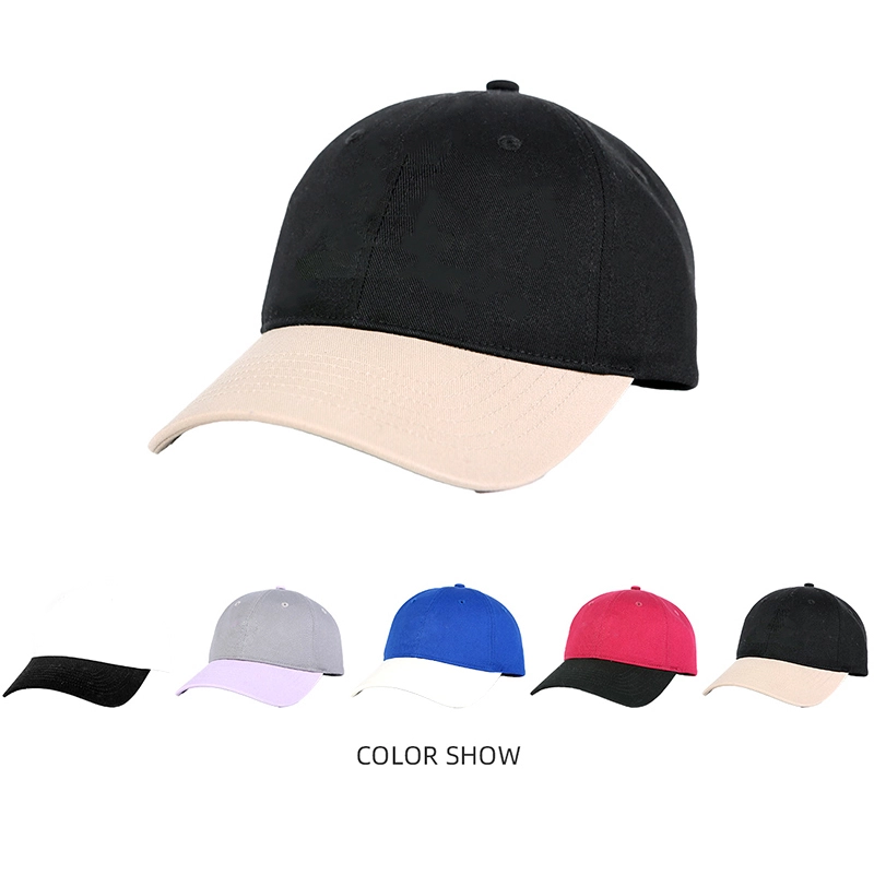 Casquette de baseball 6 panneaux non structurée 100 % coton aux couleurs contrastées FMBK01 1