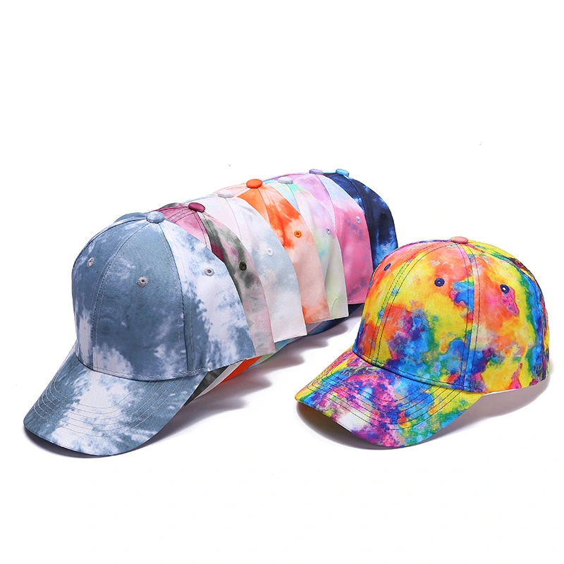 Casquettes de baseball unisexes non structurées à 6 panneaux, colorées et tendance, à teinture par nouage FMBK08 1