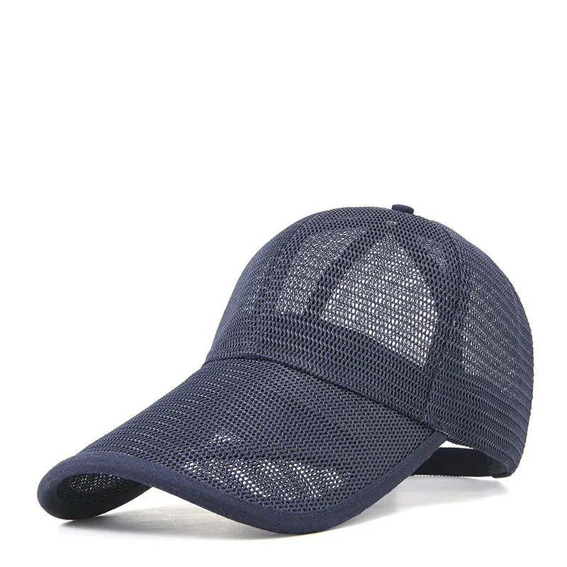 Mens Black Baseball Cap Nylon Mesh Wholesale - Fanmei Headwear 8