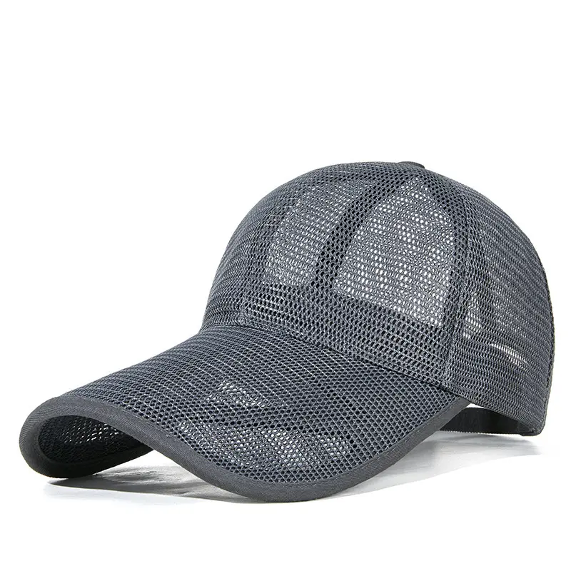 Mens Black Baseball Cap Nylon Mesh Wholesale - Fanmei Headwear 7